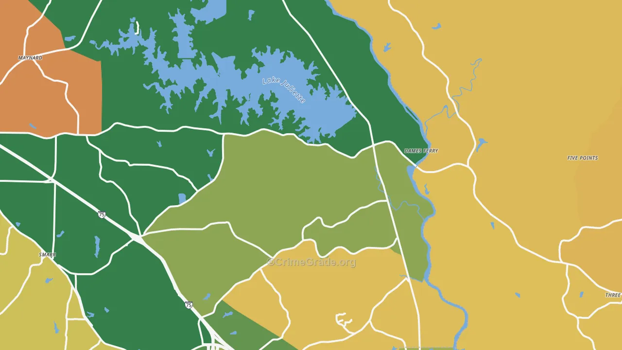 Juliette, GA Map of Assault Rates