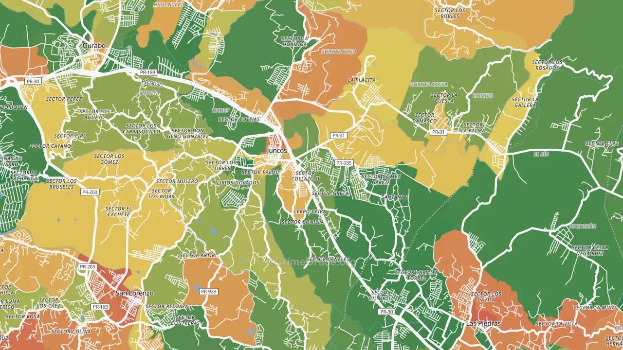 Juncos, PR Map of Assault Rates