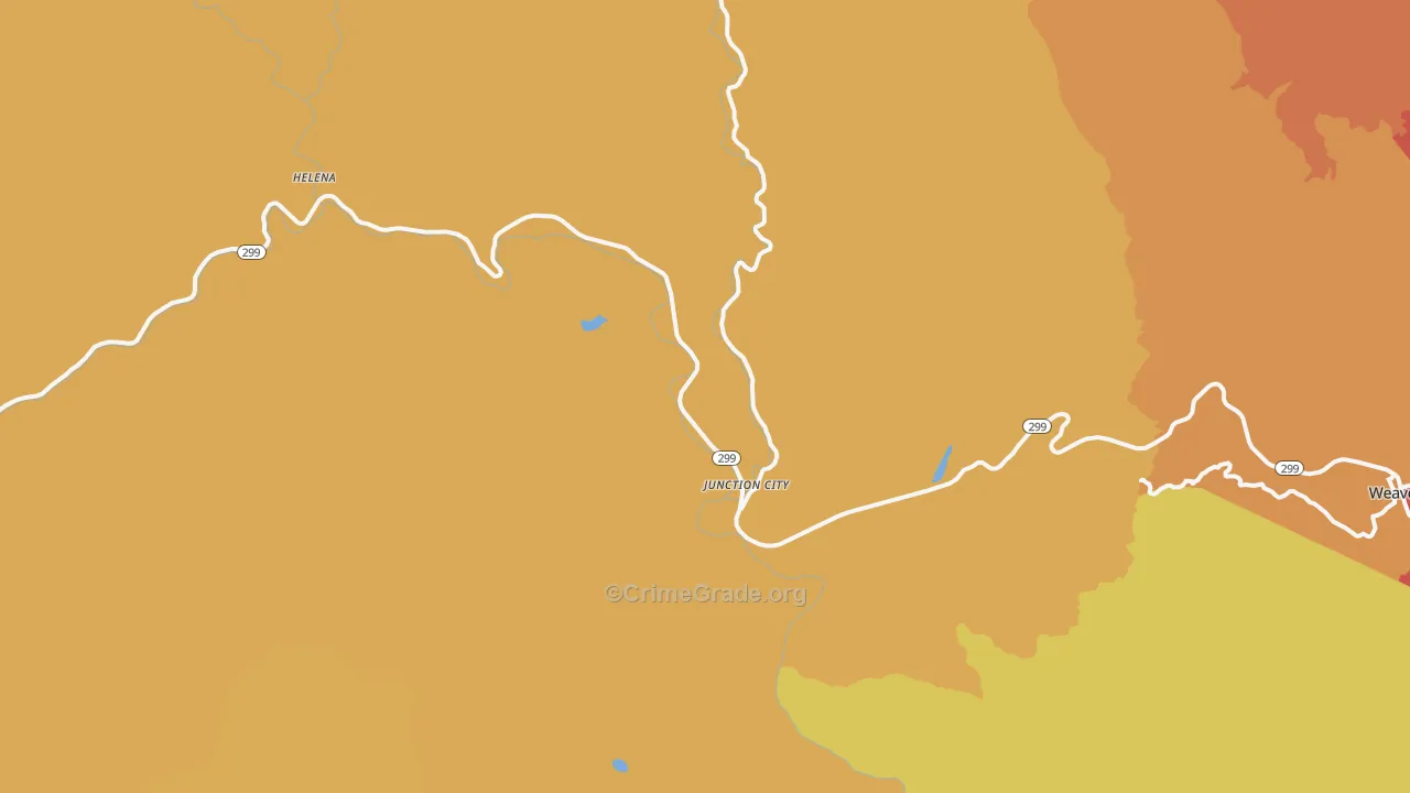 Junction City, CA Map of Assault Rates