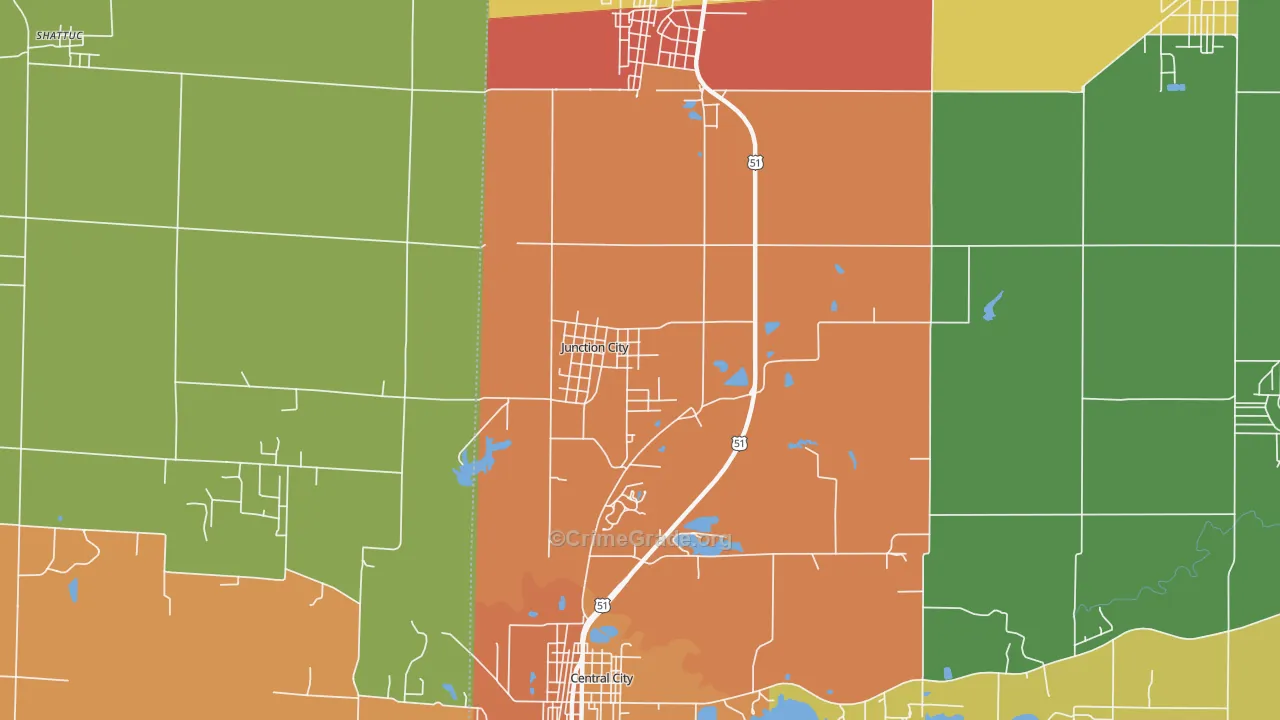 Junction City, IL Map of Assault Rates