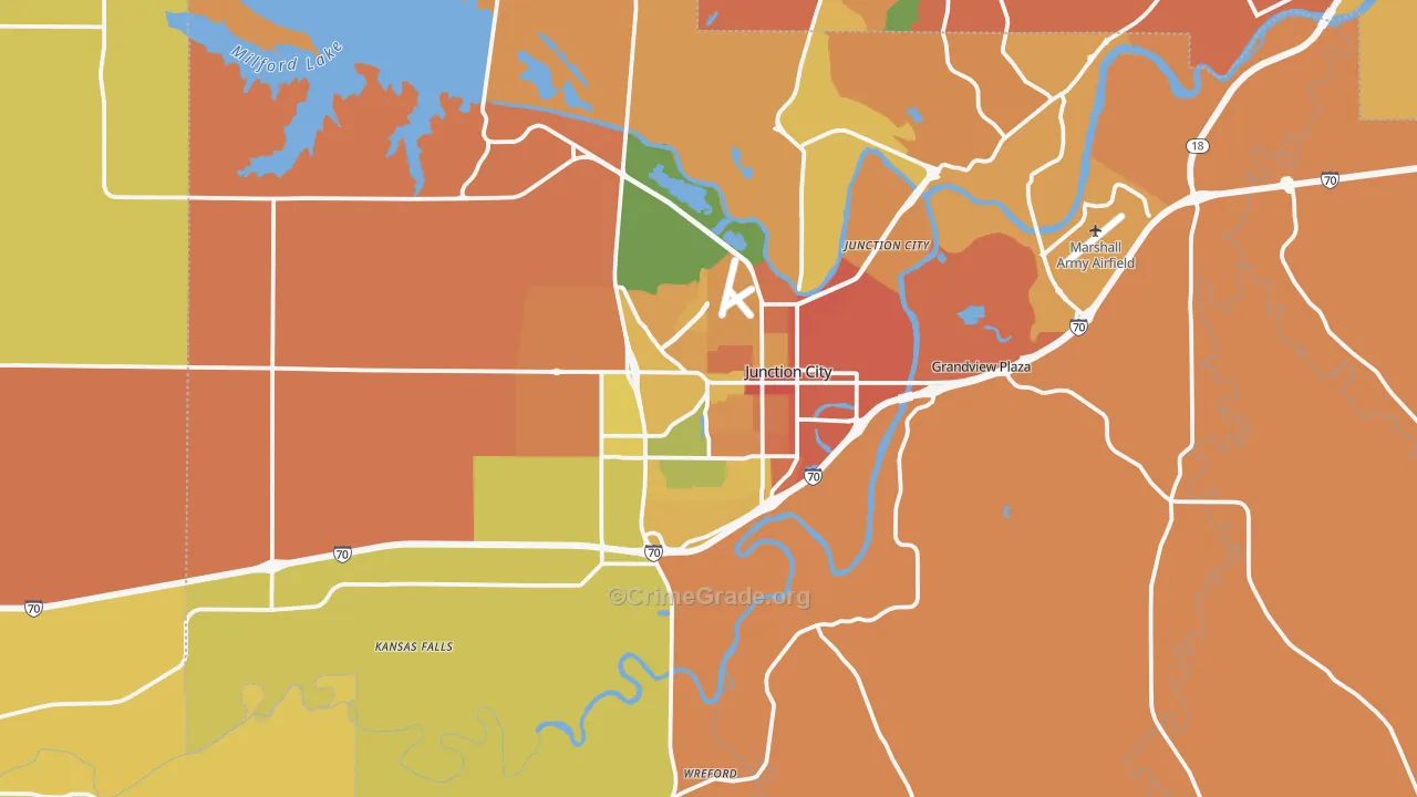 Junction City, KS Map of Assault Rates