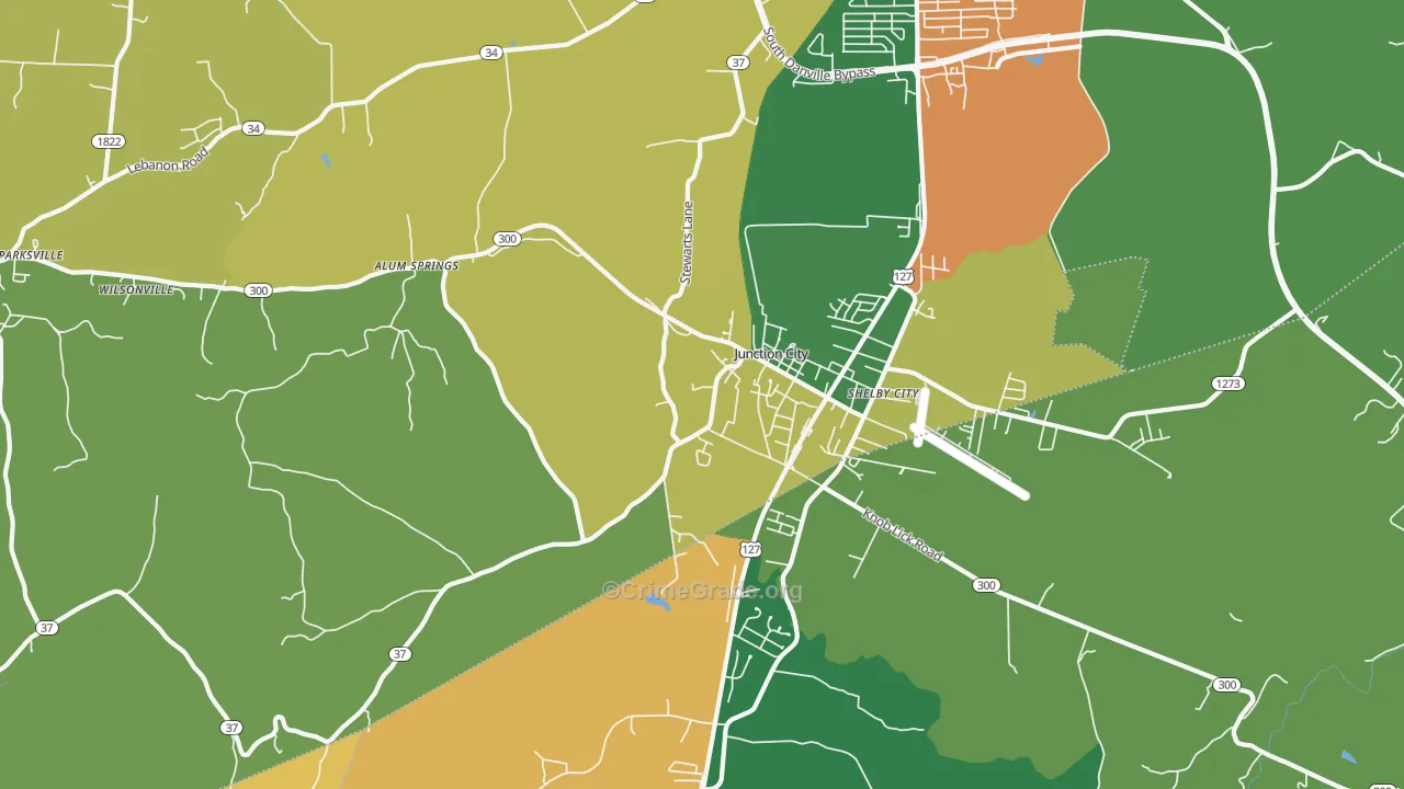 Junction City, KY Map of Assault Rates