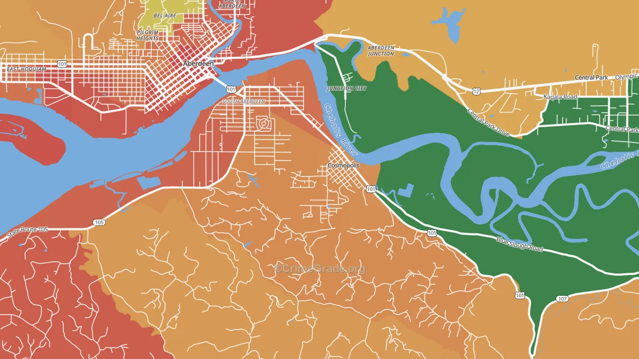 Junction City, WA Map of Assault Rates