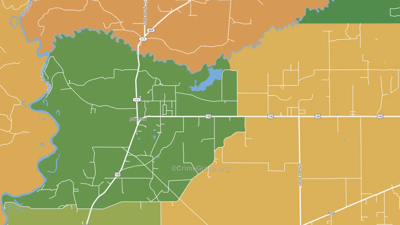 Junction, LA Map of Assault Rates