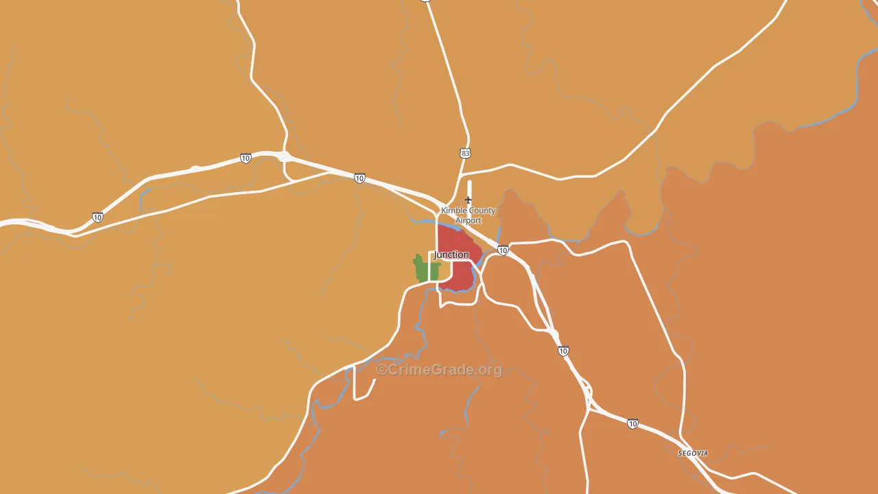 Junction, TX Map of Assault Rates