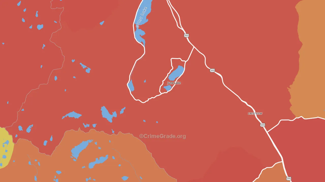June Lake, CA Map of Assault Rates