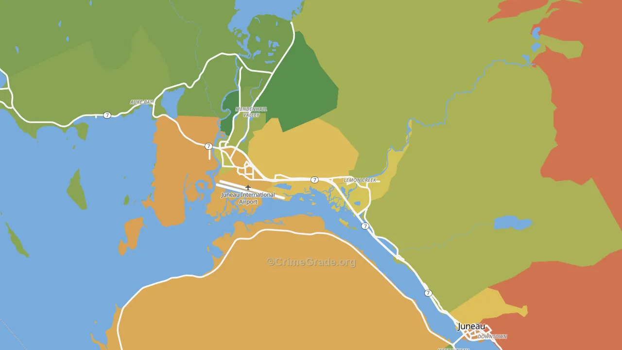 Juneau City and Borough, AK Map of Assault Rates