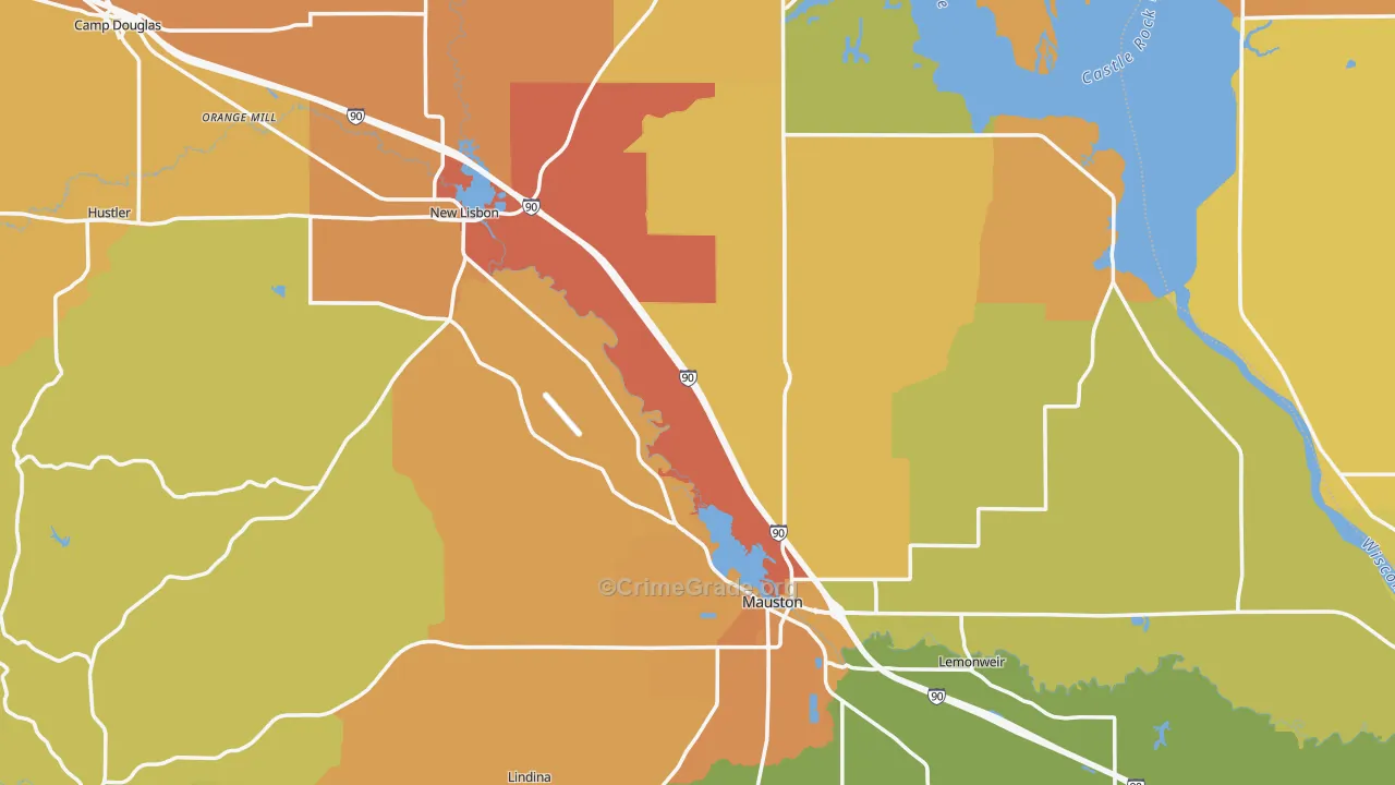 Juneau County, WI Map of Assault Rates