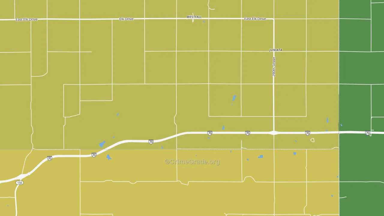 Juniata, KS Map of Assault Rates