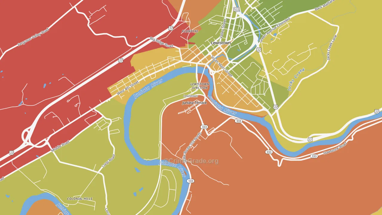 Juniata Terrace, PA Map of Assault Rates