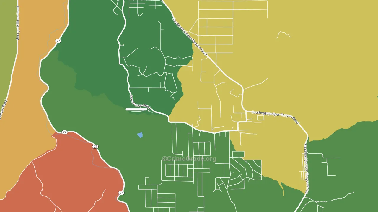 Juniper Canyon, Prineville, OR Map of Assault Rates
