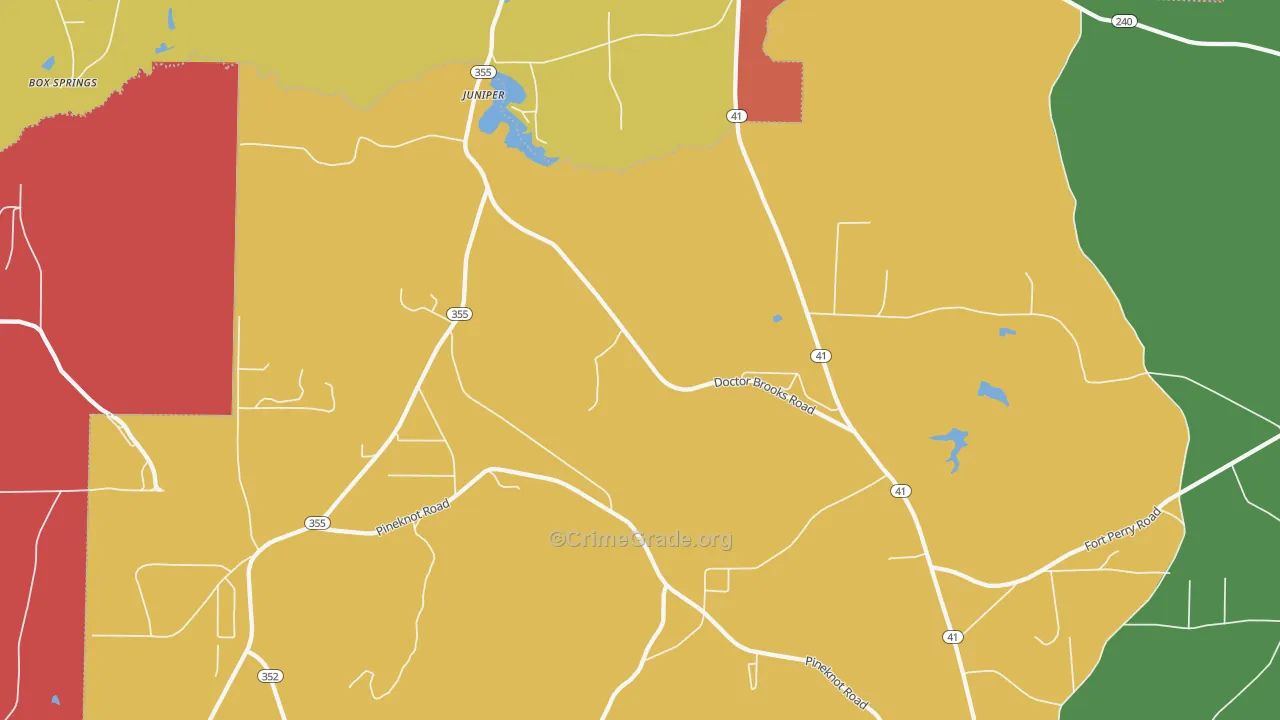 Juniper, GA Map of Assault Rates