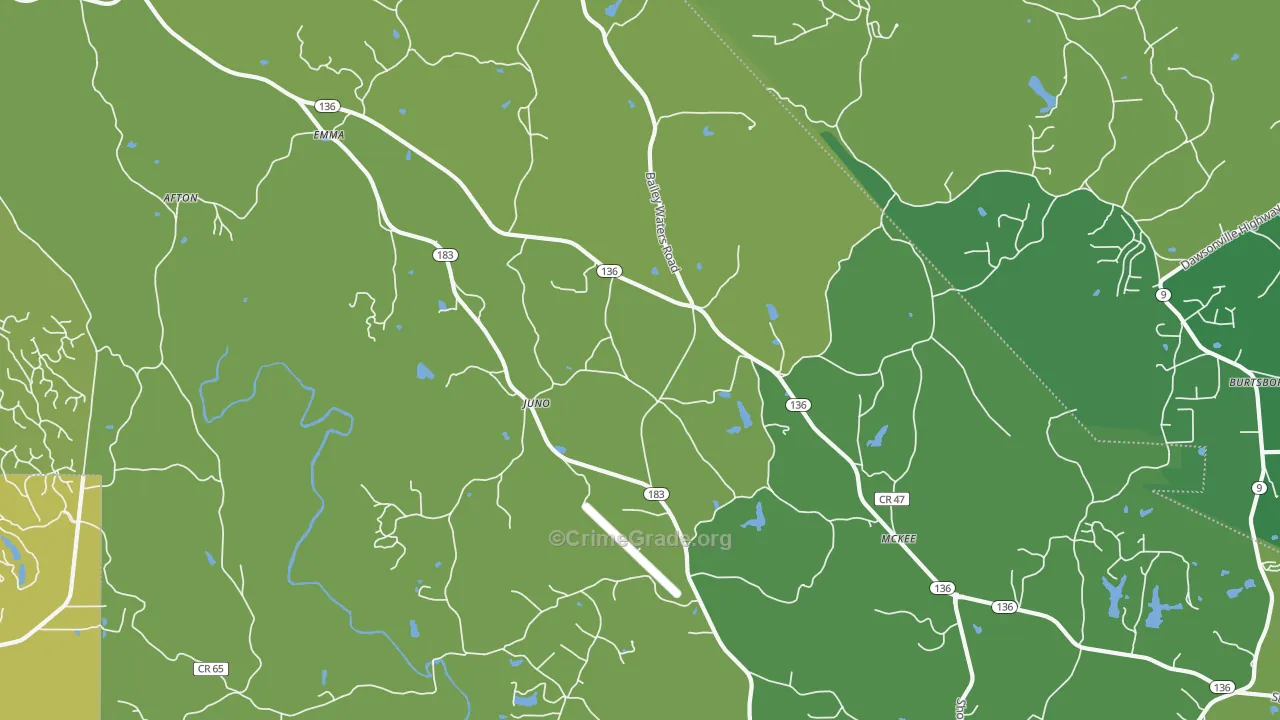 Juno, GA Map of Assault Rates