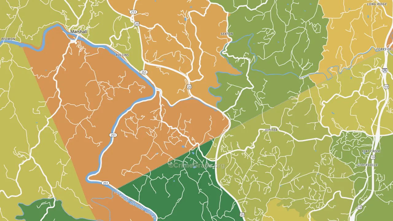 Jupiter, NC Map of Assault Rates