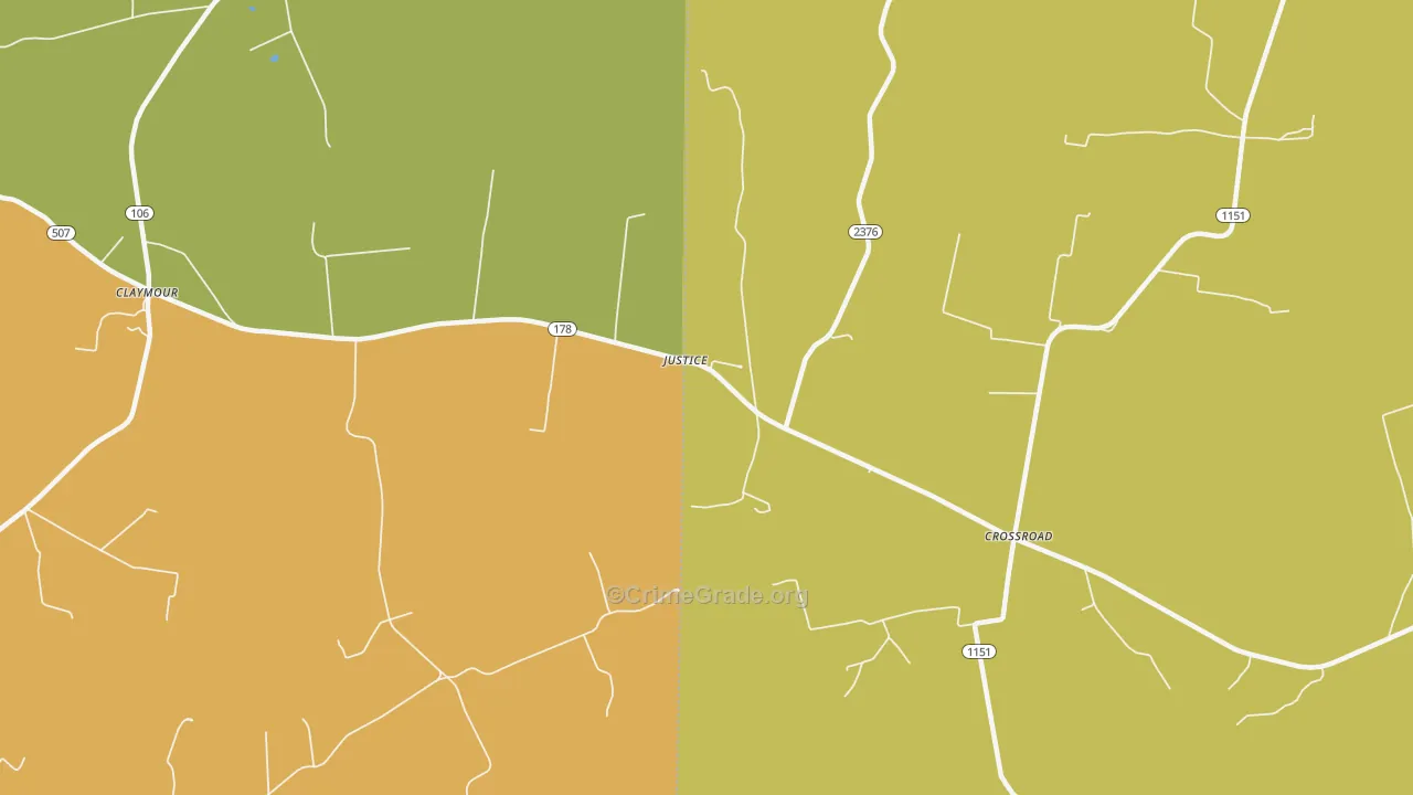 Justice, KY Map of Assault Rates