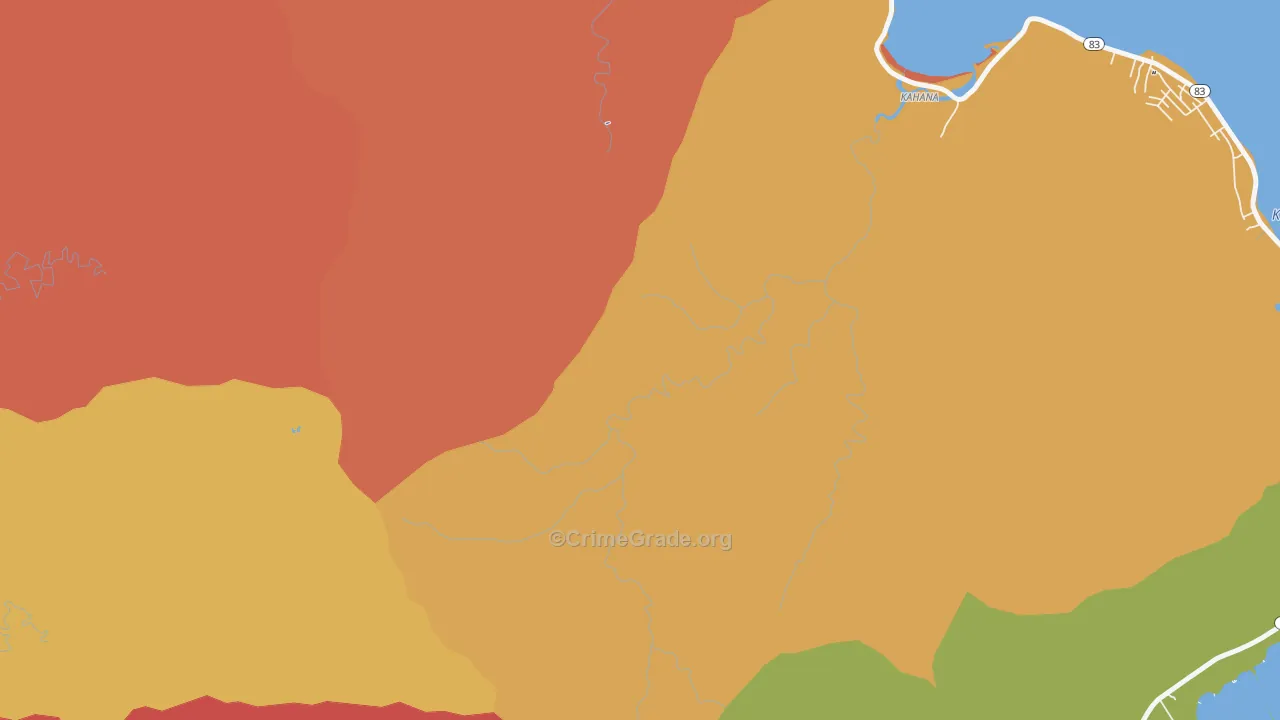 Kahana, HI Map of Assault Rates