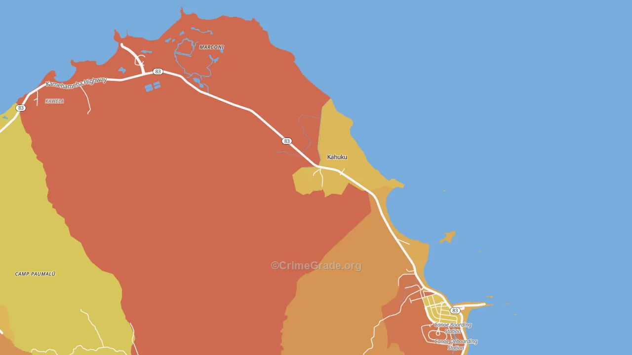 Kahuku, HI Map of Assault Rates