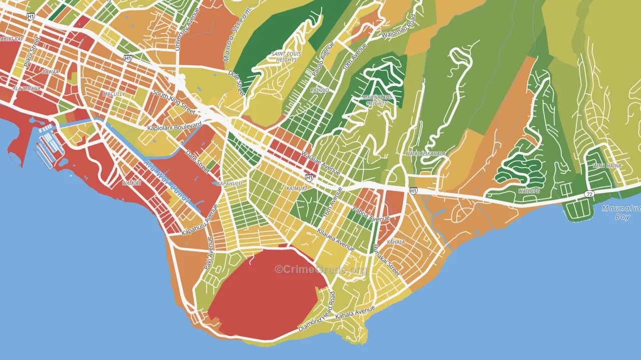 Kaimuki, Honolulu, HI Map of Assault Rates