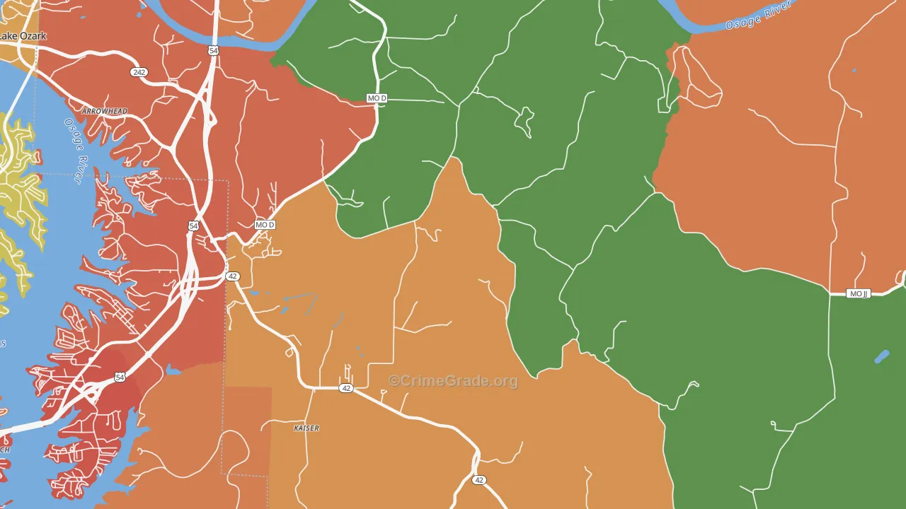 Kaiser, MO Map of Assault Rates