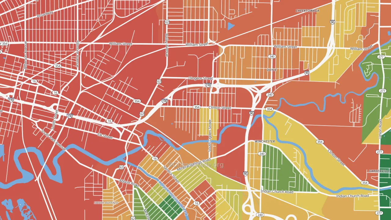 Kaisertown, Buffalo, NY Map of Assault Rates
