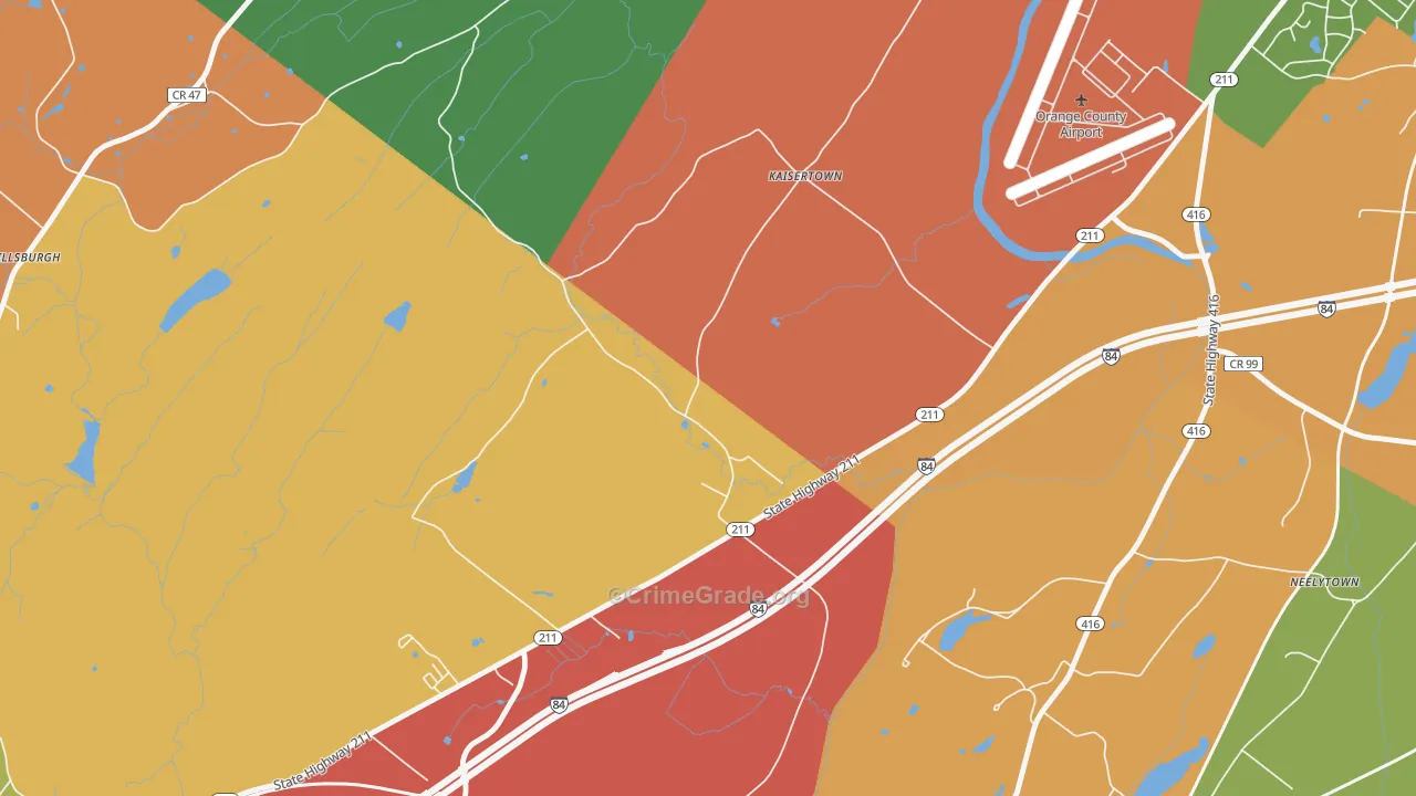 Kaisertown, NY Map of Assault Rates