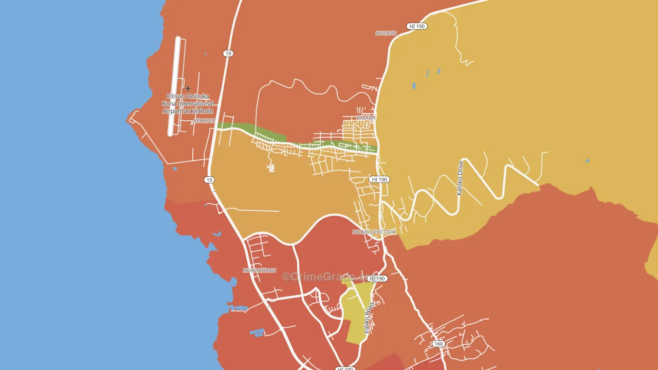 Kalaoa, HI Map of Assault Rates
