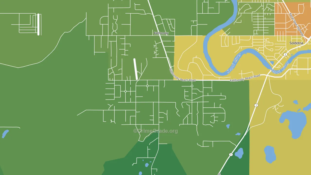 Kalifornsky, AK Map of Assault Rates