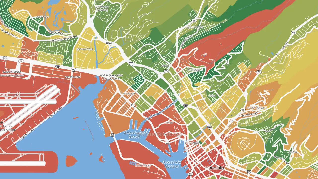 Kalihi-Palama, Honolulu, HI Map of Assault Rates
