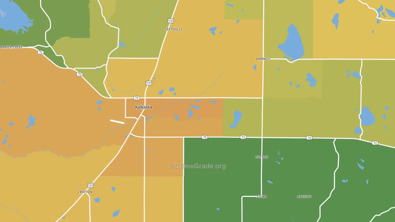 Kalkaska, MI Map of Assault Rates