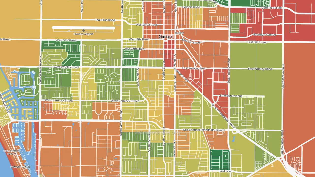 Kamala Park, Oxnard, CA Map of Assault Rates