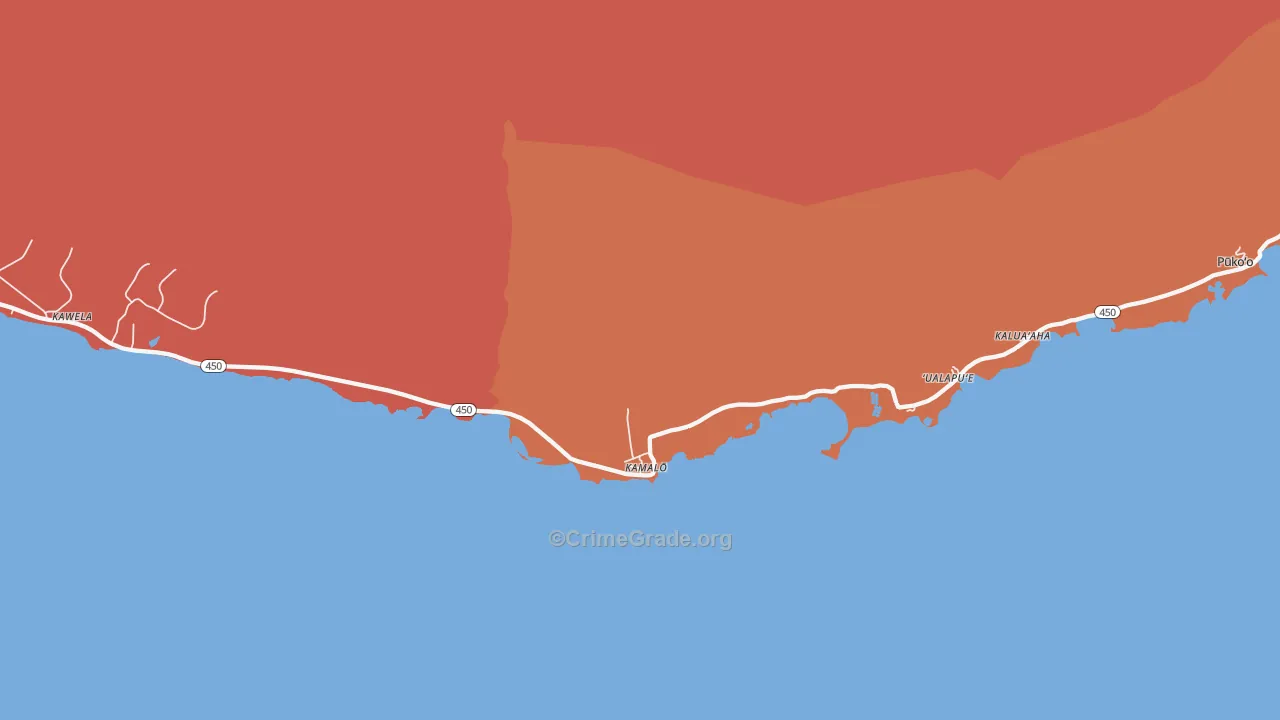 Kamalo, HI Map of Assault Rates
