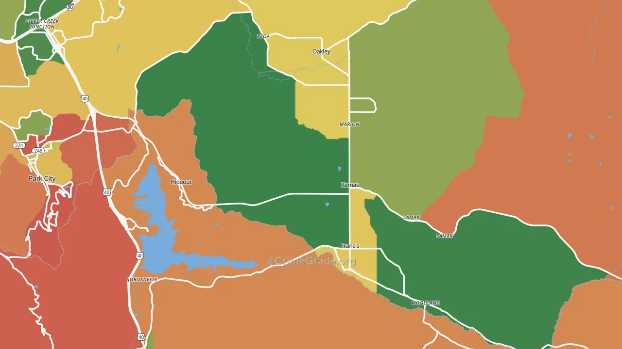 Kamas, UT Map of Assault Rates