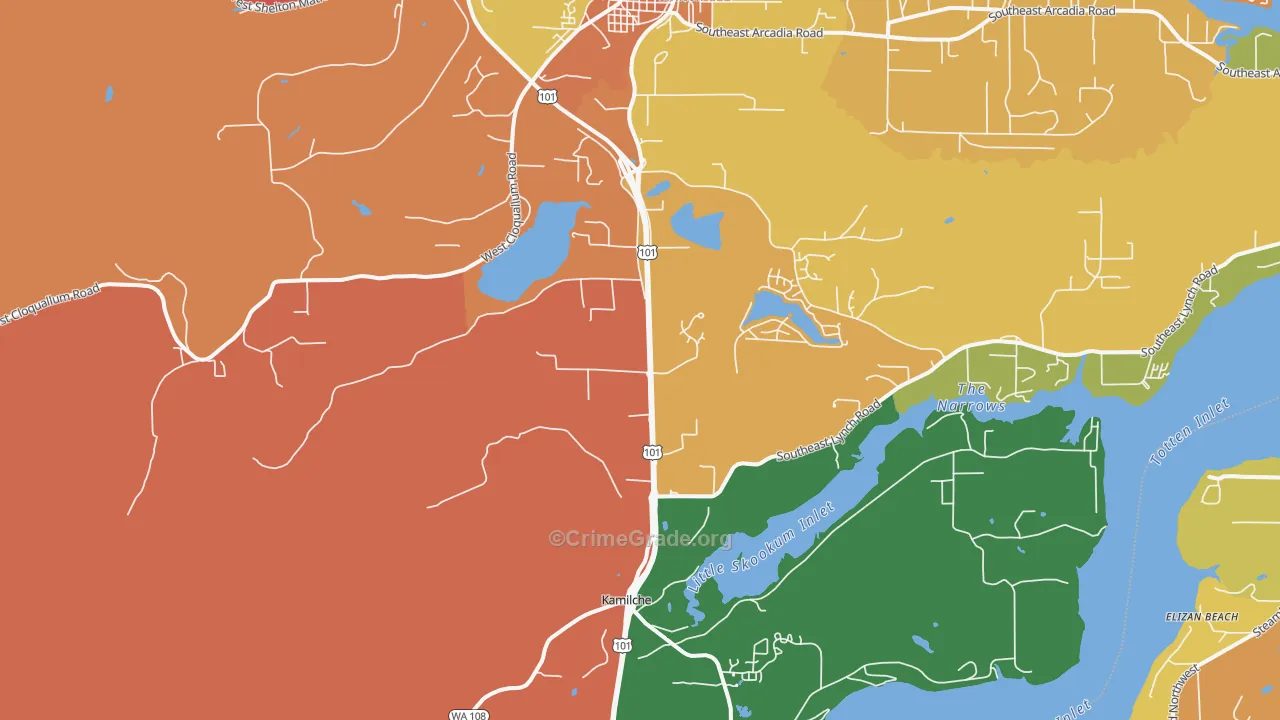 Kamilche, WA Map of Assault Rates