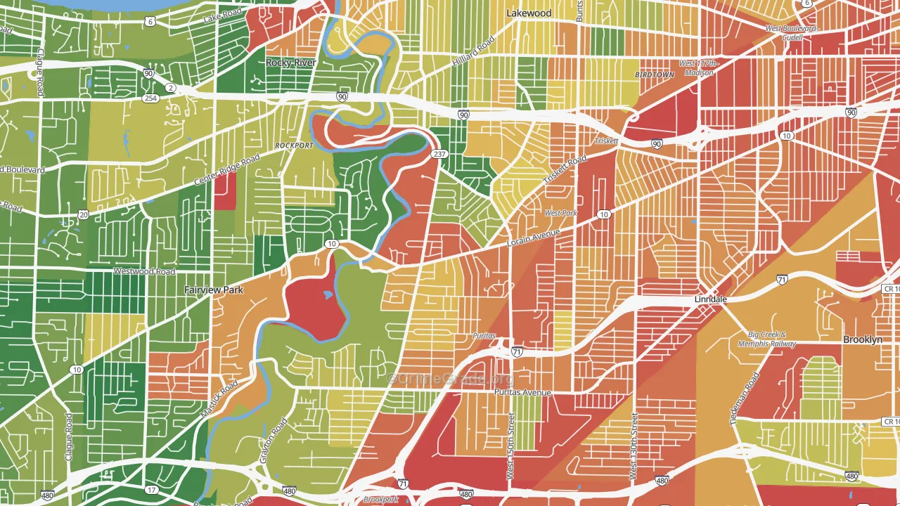 Kamms Corner, Cleveland, OH Map of Assault Rates