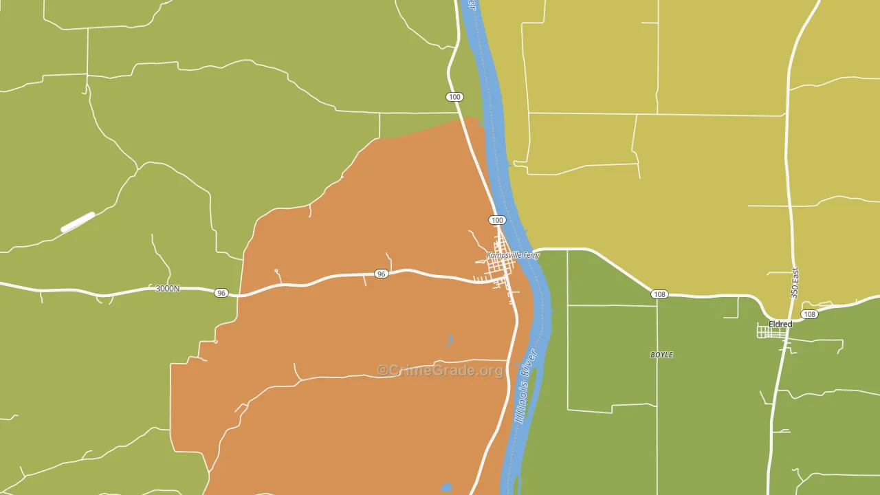 Kampsville, IL Map of Assault Rates
