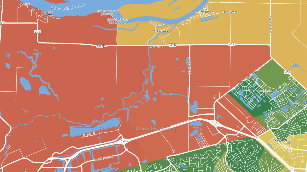 Kampville, MO Map of Assault Rates