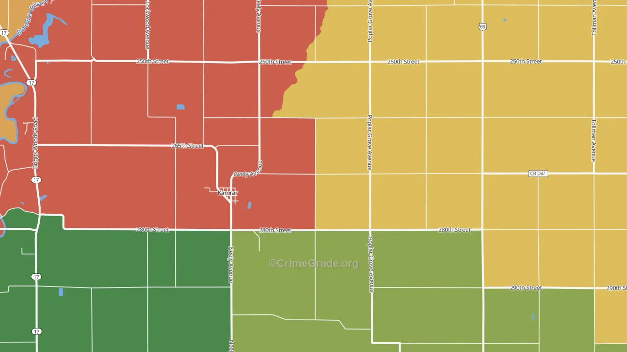 Kamrar, IA Map of Assault Rates