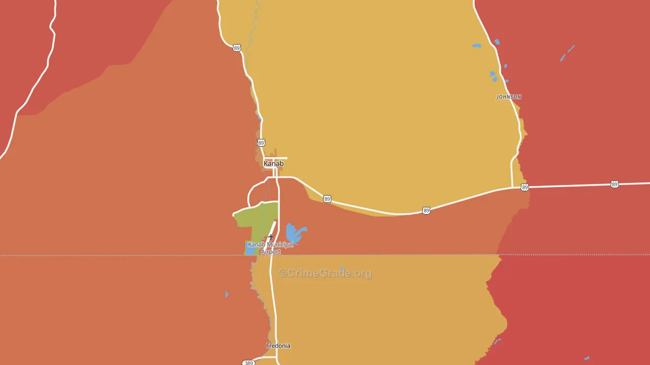 Kanab, UT Map of Assault Rates