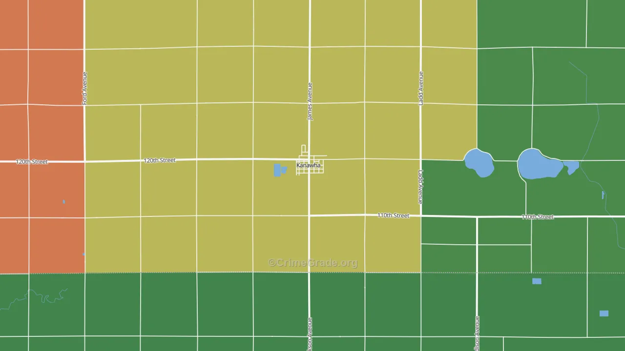 Kanawha, IA Map of Assault Rates
