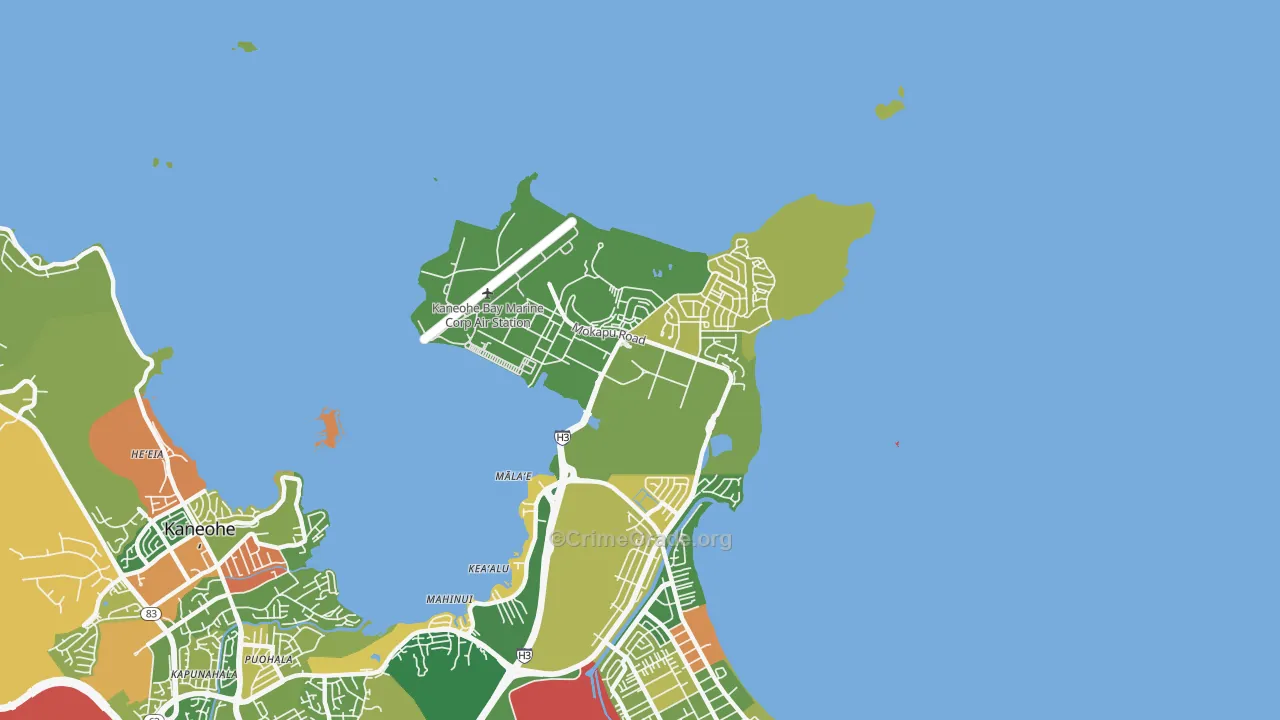 Kaneohe Bay, HI Map of Assault Rates