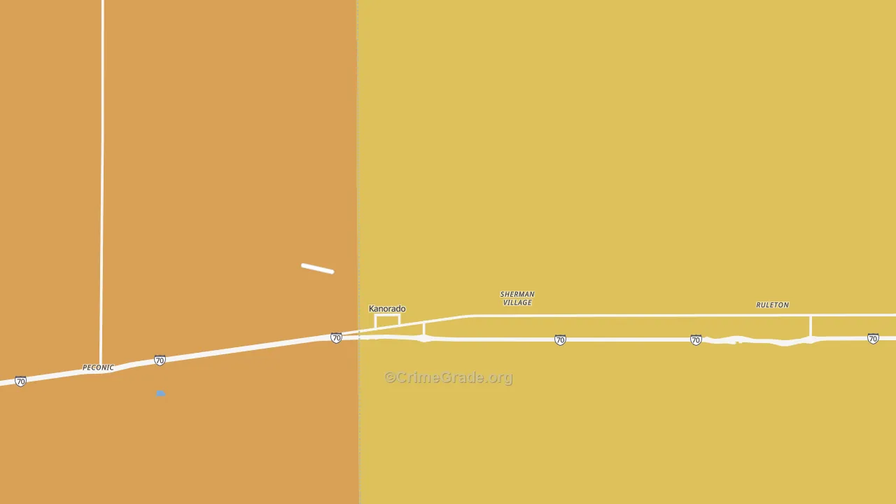 Kanorado, KS Map of Assault Rates