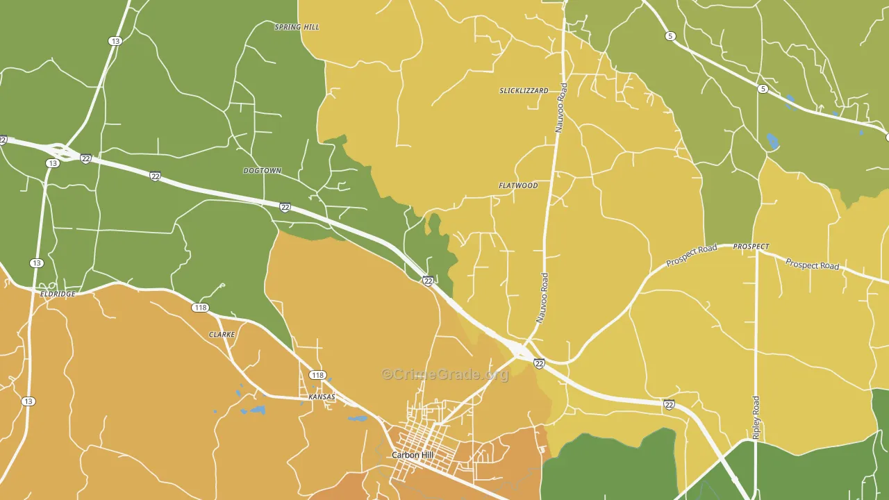 Kansas, AL Map of Assault Rates