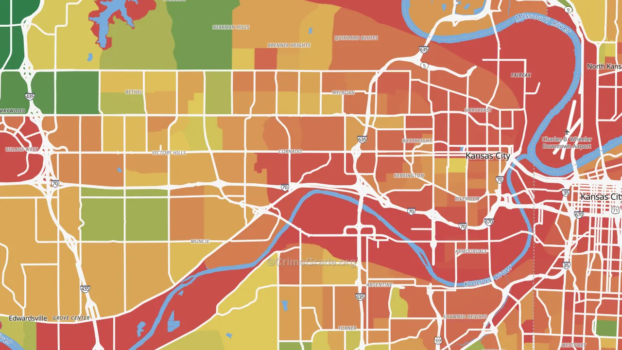 Kansas City, KS Map of Assault Rates