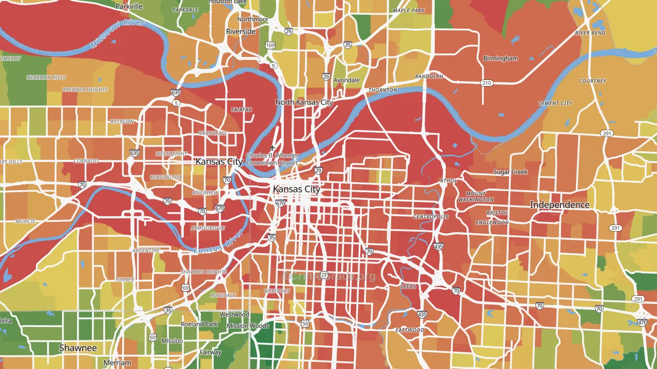 Kansas City, MO Map of Assault Rates
