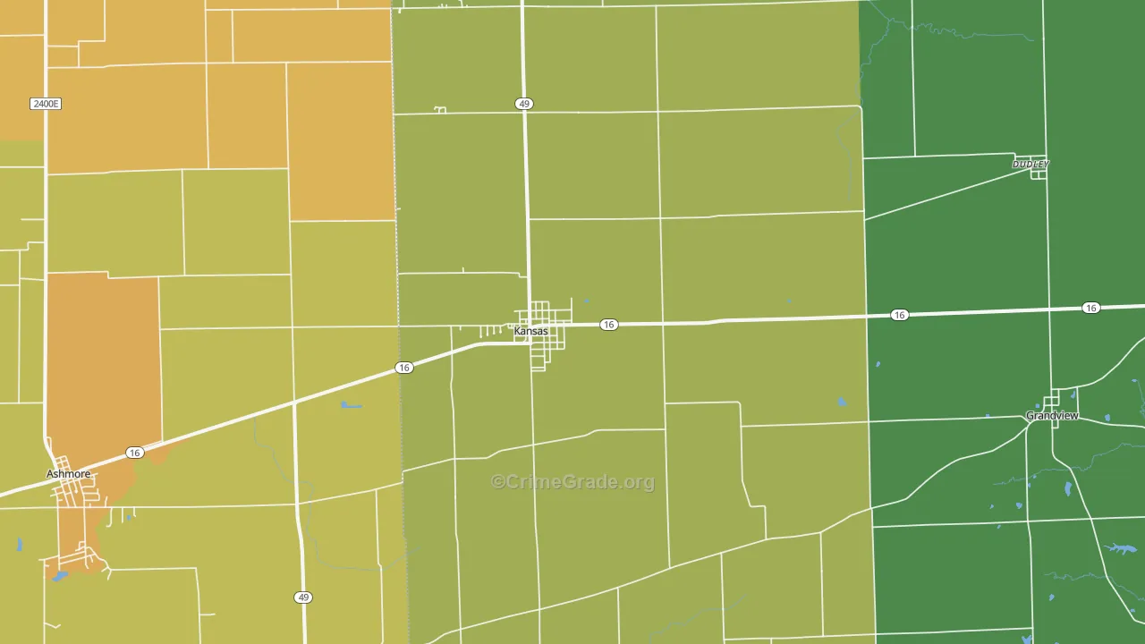 Kansas, IL Map of Assault Rates