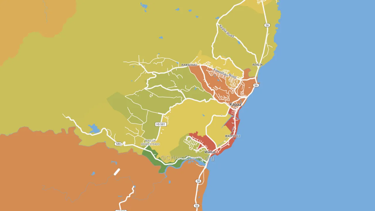 Kapaa, HI Map of Assault Rates