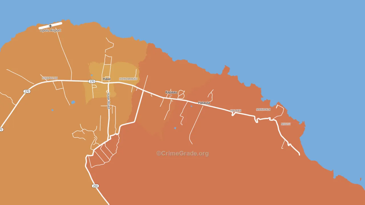 Kapaau, HI Map of Assault Rates