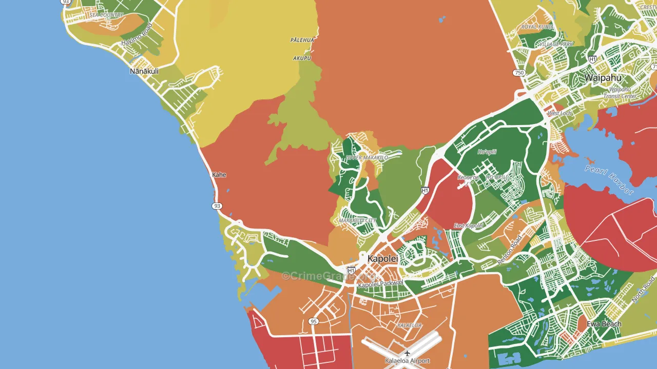 Kapolei, HI Map of Assault Rates