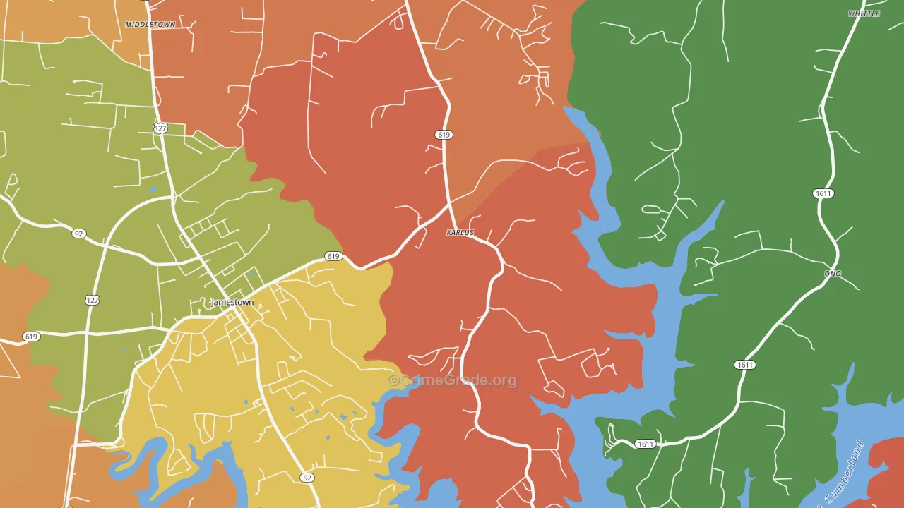 Karlus, KY Map of Assault Rates