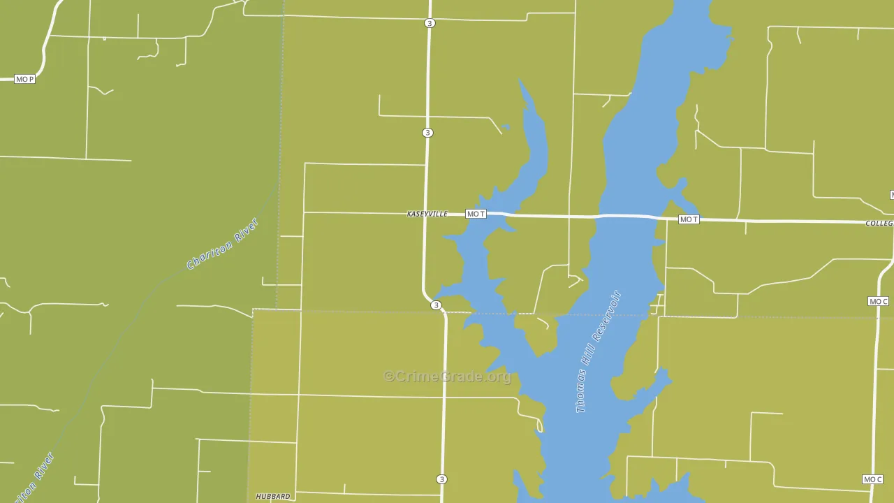 Kaseyville, MO Map of Assault Rates